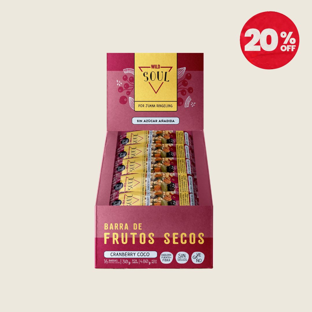 Barra Frutos Secos Cranberry Coco 16 unidades