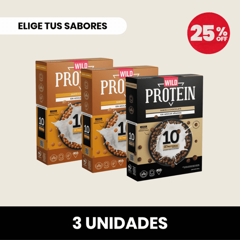 Pack 3 x Cereal Wild Protein ELIGE TU SABOR