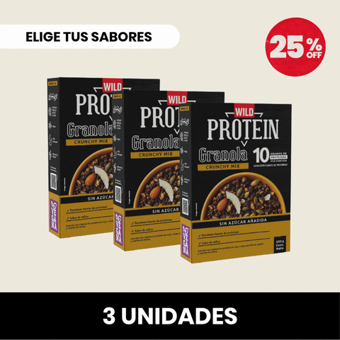 Pack 3 x Granola Wild Protein ELIGE TU SABOR