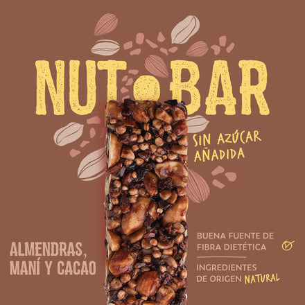 Barra de Frutos Secos Cacao Nibs Maní 4 unidades