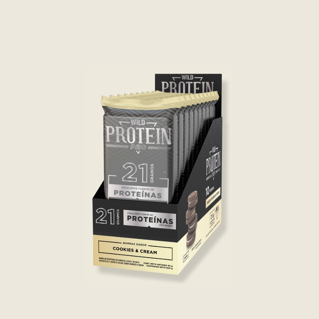 Barrita Wild Protein Pro Cookies & Cream 10 unidades