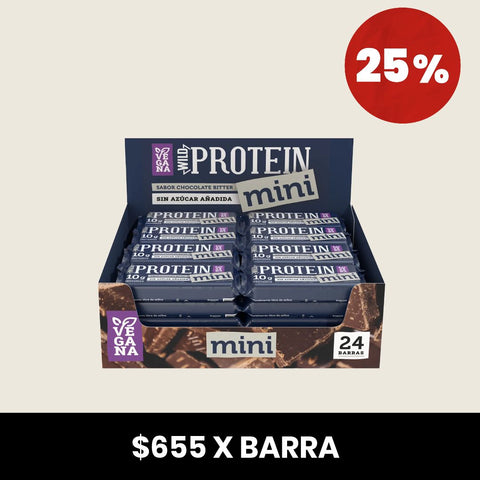 Wild Protein Mini Chocolate Bitter 24 unidades