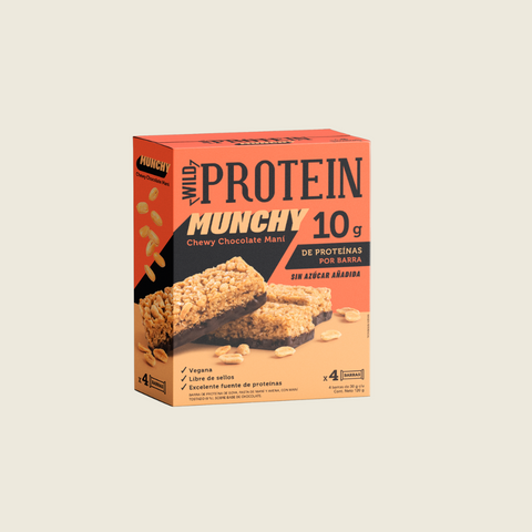 Wild Protein Munchy Chocolate Maní 4 unidades