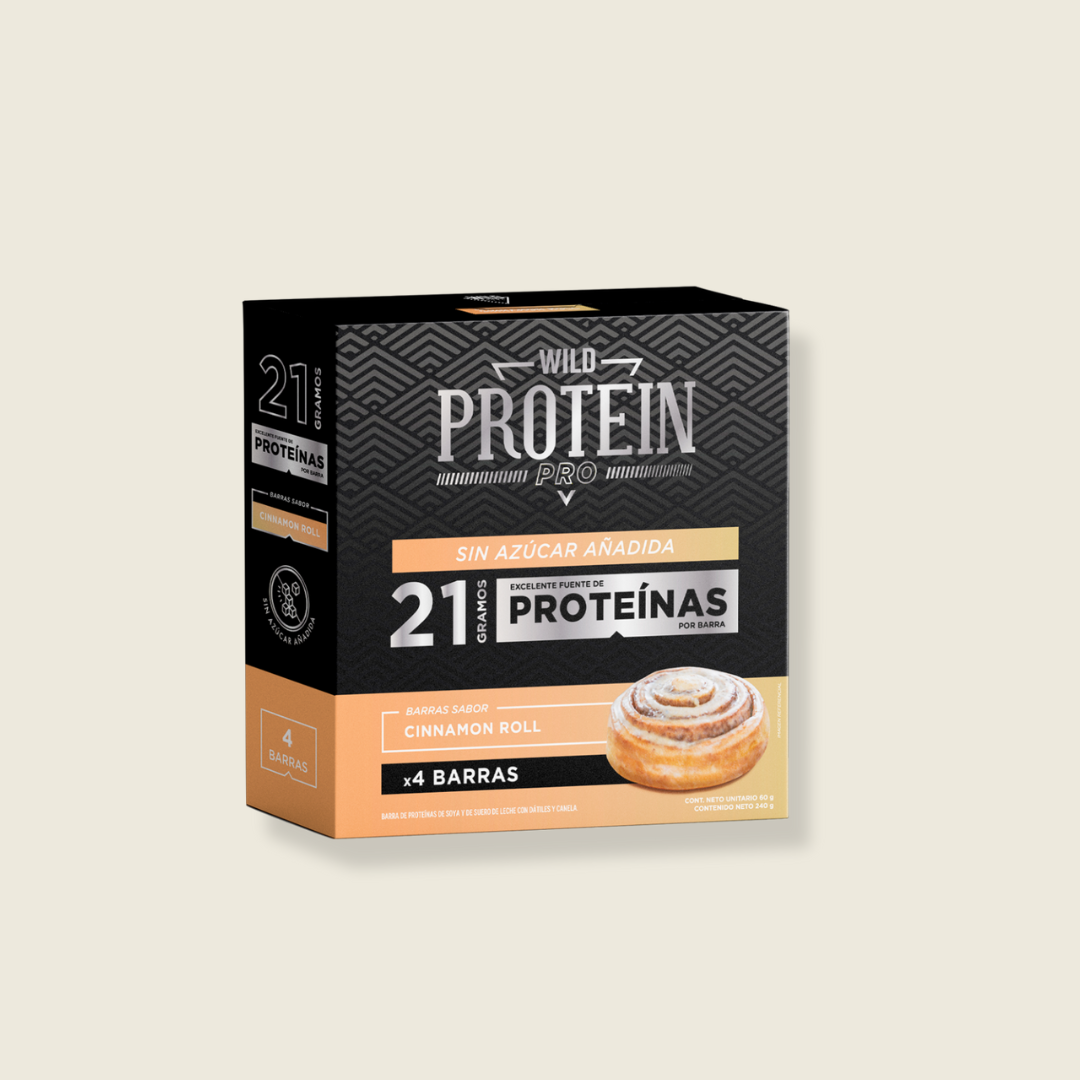 Barrita Wild Protein Pro Cinnamon Roll 4 unidades