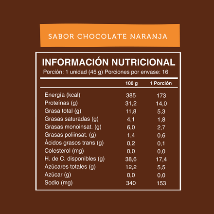 Wild Protein Vegana Chocolate Naranja 16 unidades