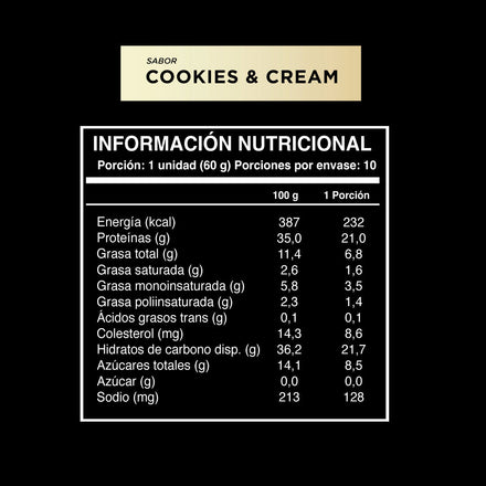 Barrita sabor Cookies and Cream 10 unidades Wild Protein Pro