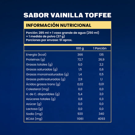 Proteína en polvo Sabor Vainilla Toffee 1,87 kg