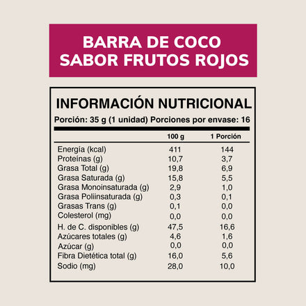 Barritas Coco Berries 16u Wild Fit