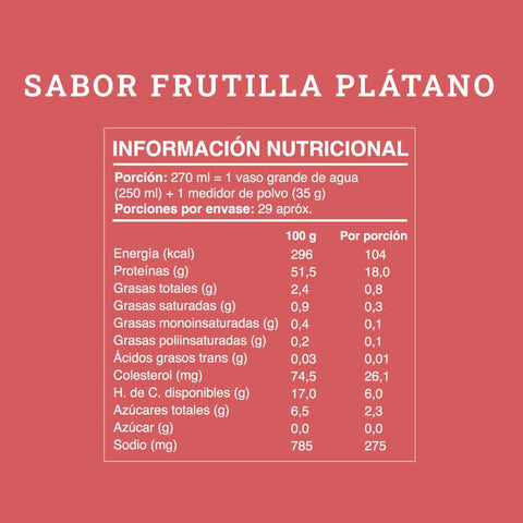 Shake proteico en polvo Frutilla Plátano 1 kg Wild Protein